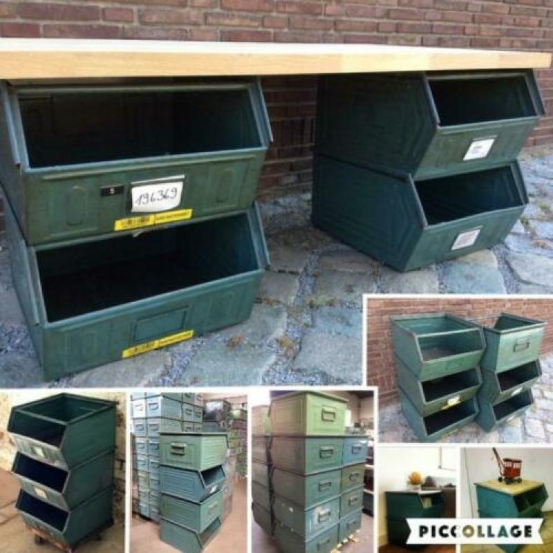 Industrieel Dressoir Kast Bureau onderstel > Magazijnbakken