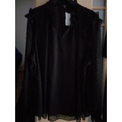 Zwarte NIEUWE blouse maat 54 NIEUW