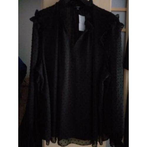 Zwarte NIEUWE blouse maat 54 NIEUW