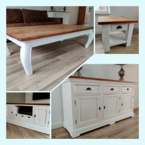Landelijk dressoir + tv kast + tafel + bijzettafel in goede