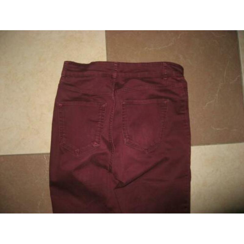 nieuwe mooie bordeauxrode skinny stretch jeans, mt 36
