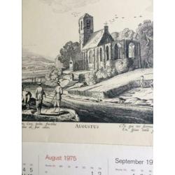 Kalender 1975 met 12 kopergravures van Jan van de Velde