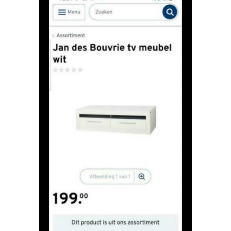 Jan des Bouvrie tv meubel wit