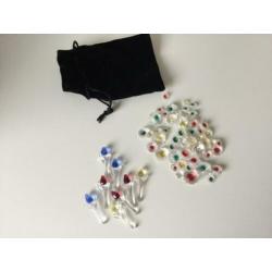 Swarovski schelp en bloemetjes.
