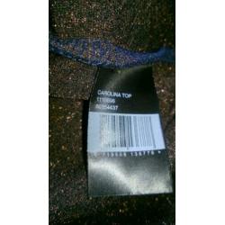 We Fashion nieuwe top blauw brons lurex maat XXL incl verz