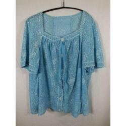 Blauw-witte jaren 60 kanten blouse.Mt XL