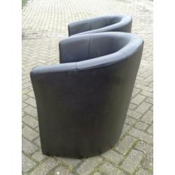 2 mooie donkerblauwe club fauteuils / clubfauteuils
