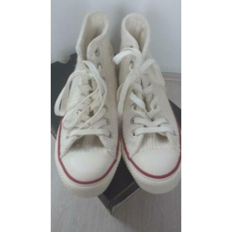 ALL STARS witte gebreide halfhoge sneakers, maat 37 NEW