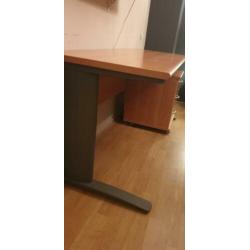 Bureau met ladeblok 160x60x75