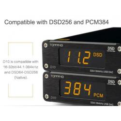 TOPPING D10 USB DAC 32bit/384kHz DSD 256 XMOS U208 ES9018K2M
