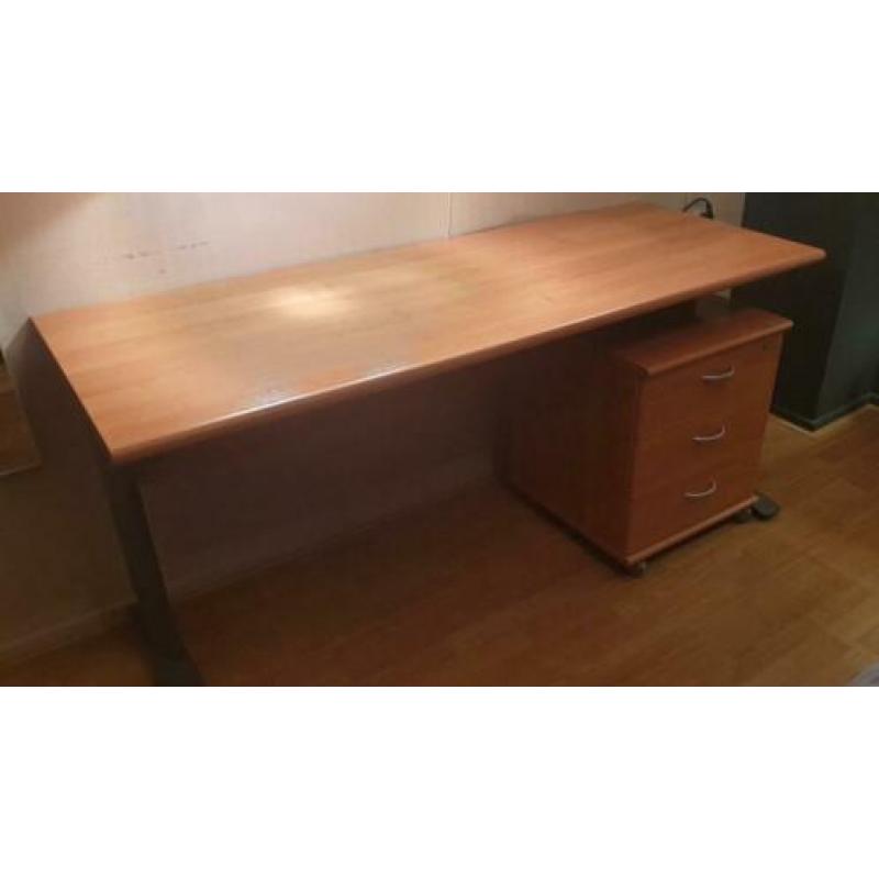Bureau met ladeblok 160x60x75