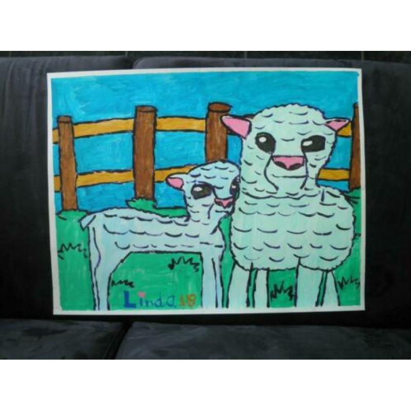 Schilderij schapen 18