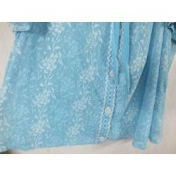 Blauw-witte jaren 60 kanten blouse.Mt XL