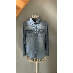 Mooi blauw Anti Blue blouse maat XL