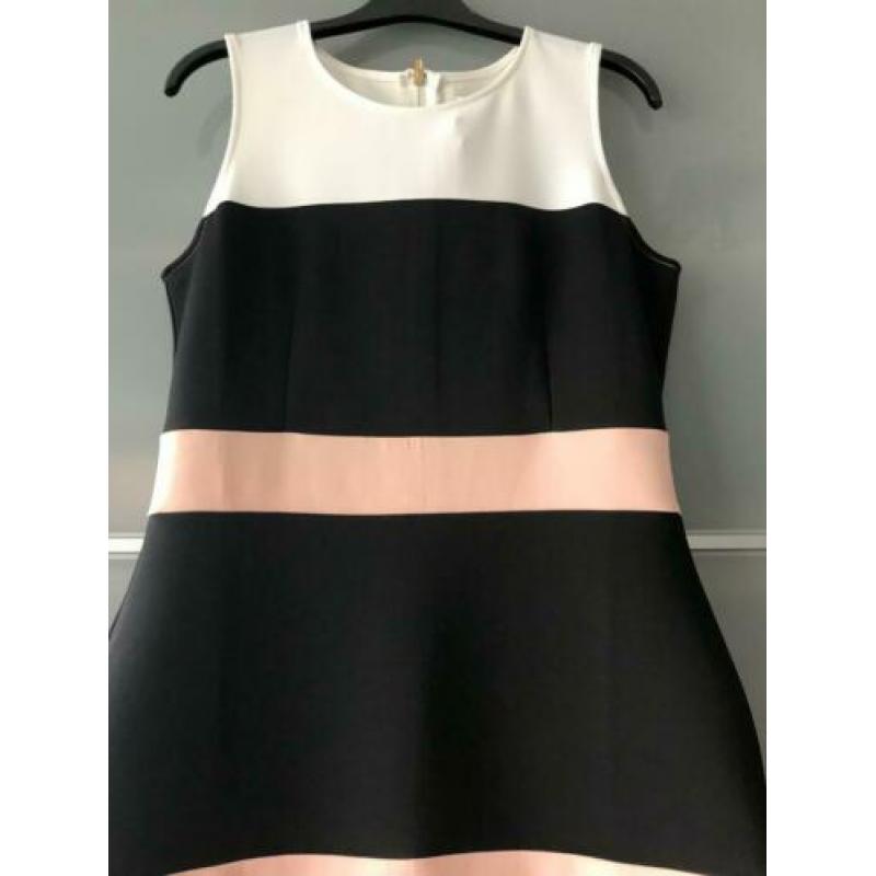 Nieuwe jurk wit/zwart/rose l