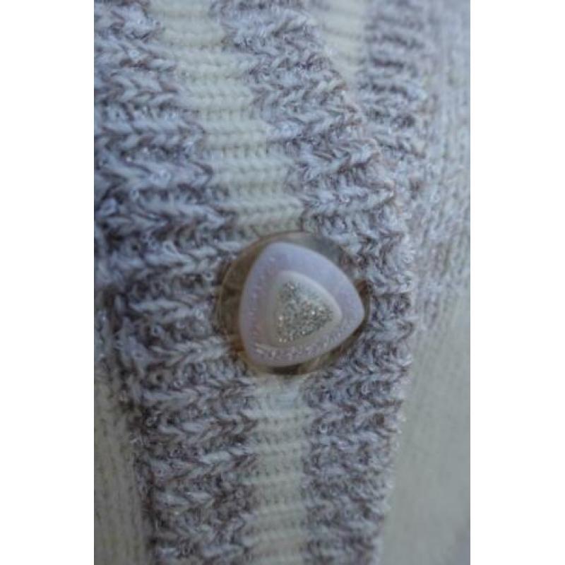 gekleed halflang bruin wit wollen vest - Blanch Rose - mt XL