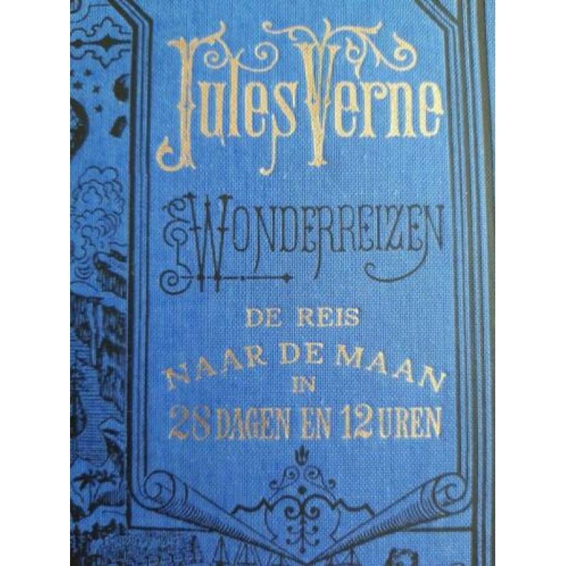 Jules Verne en Paul Ivoi. Blauwe en rode linnen boekjes