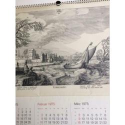 Kalender 1975 met 12 kopergravures van Jan van de Velde