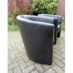 2 mooie donkerblauwe club fauteuils / clubfauteuils