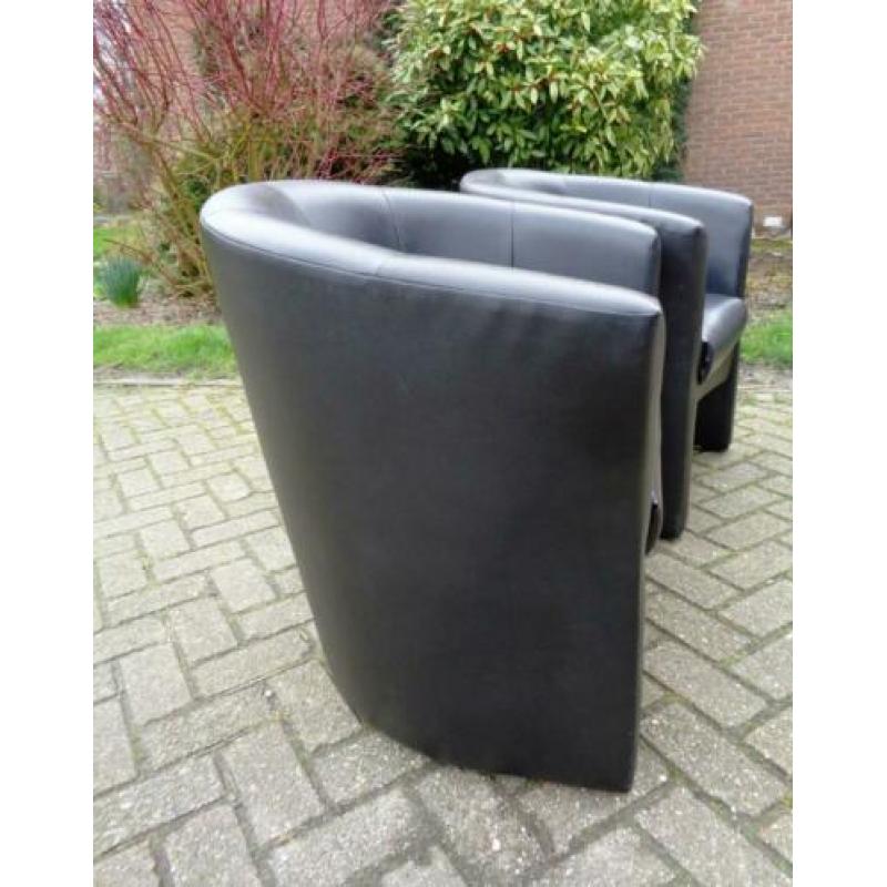 2 mooie donkerblauwe club fauteuils / clubfauteuils
