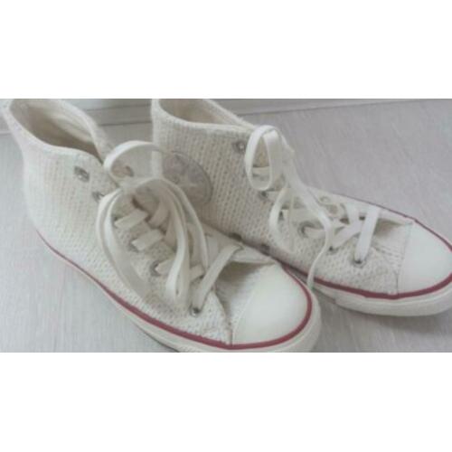 ALL STARS witte gebreide halfhoge sneakers, maat 37 NEW