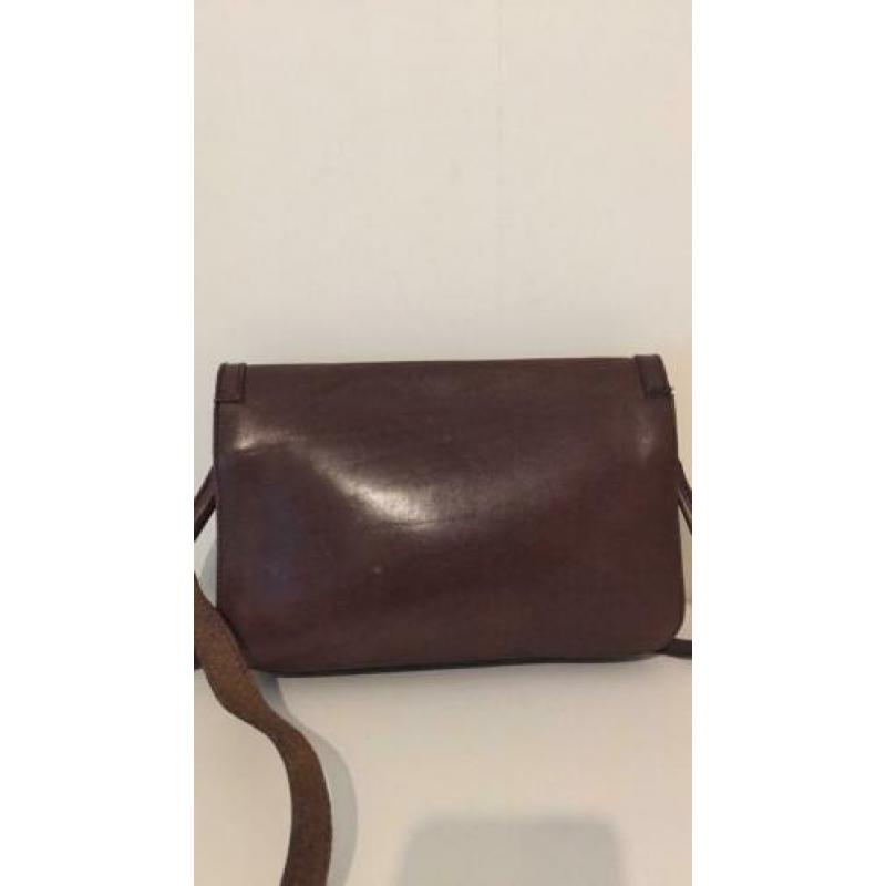 Vintage leren tasje schoudertas