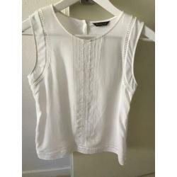 Massimo Dutti - Witte mouwloze top maat s