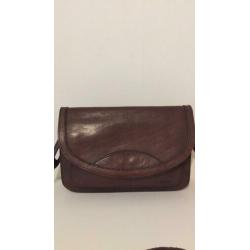 Vintage leren tasje schoudertas