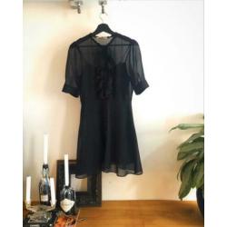 Zara little black dress ruffles maat S