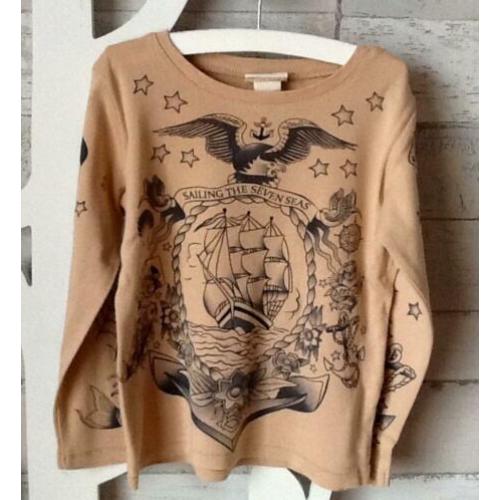 H en M Shirtje met print mt. 98/104 (W12)