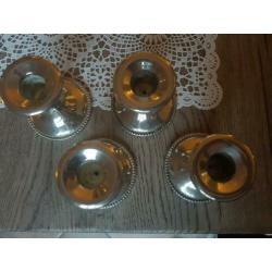 Verzilverde juwelier kandelaars parelrand