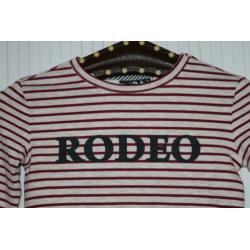 Flo rodeo longsleeve t-shirt gestreept bordeauxrood maat 128