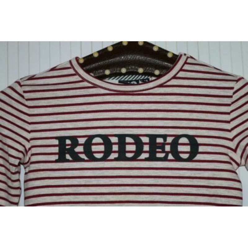 Flo rodeo longsleeve t-shirt gestreept bordeauxrood maat 128
