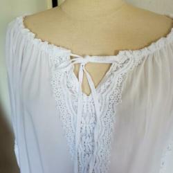 Tuniek ibiza style one size tot 44 wit