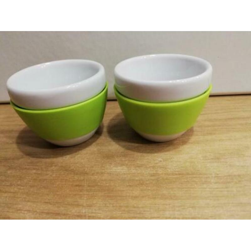 2 koziol mini kopjes-wit/limegroen-()