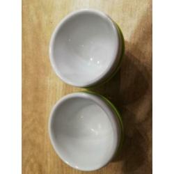 2 koziol mini kopjes-wit/limegroen-()
