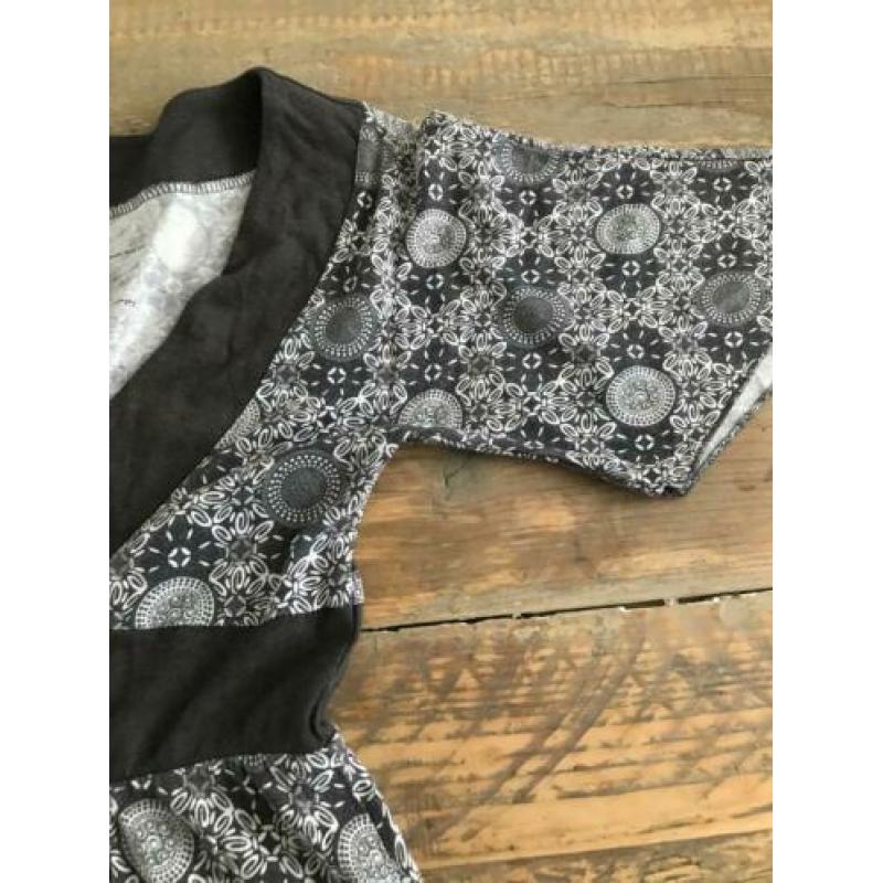 grijze print jurk met V hals (EDC)