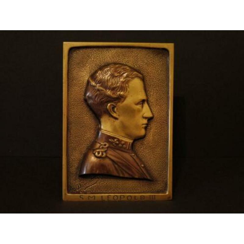 Plaquette Koning Leopold III België, Gesigneerd A.Daumont.