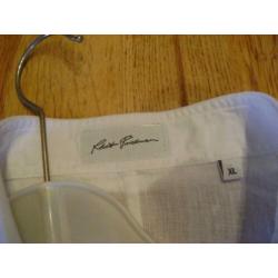 Nieuwe witte linnen Robert Friedman blouse, mt XL = M/L