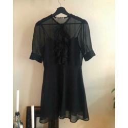 Zara little black dress ruffles maat S
