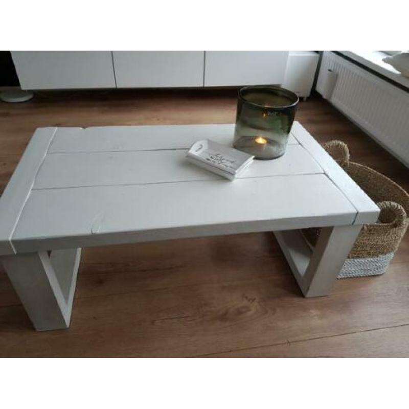 Salontafel wit hout landelijk scandinavische stijl