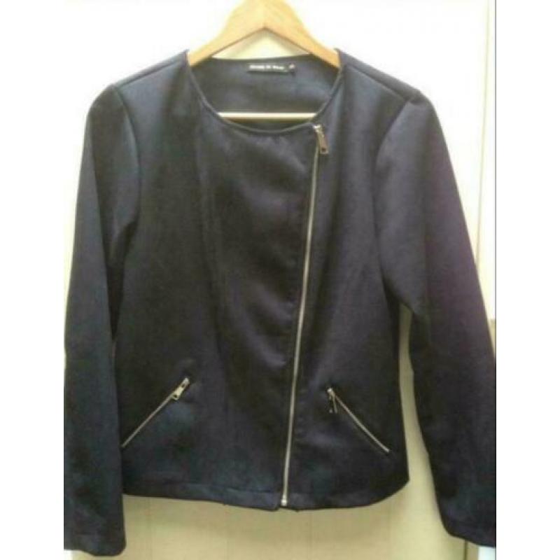 Nieuw donkerblauw suedine jasje MADE IN ITALY