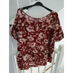 Roestbruine top Miss Etam Plus Collectie mt52