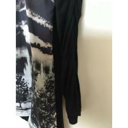 Wearhouse zwarte top met print, maat M