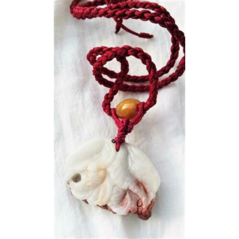 99 kt jaspis tijger ketting, etnisch boho, rood, uniek