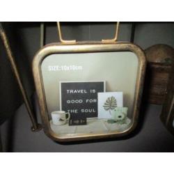 Gouden fotolijst hanger voor twee foto"s