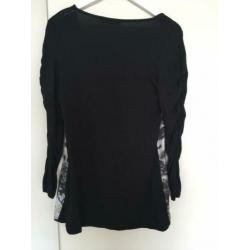 Wearhouse zwarte top met print, maat M