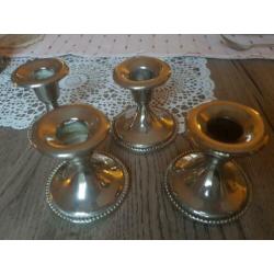 Verzilverde juwelier kandelaars parelrand