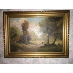 Schilderij , Bos met Bospad