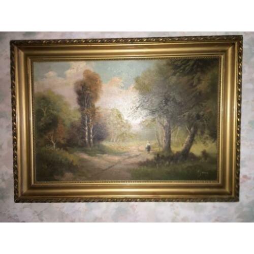 Schilderij , Bos met Bospad